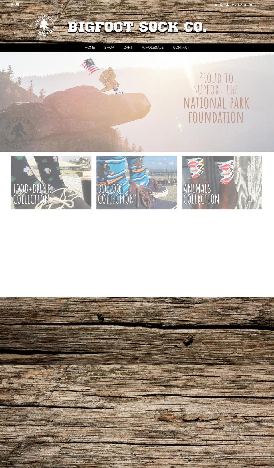bigfootsockco.com shopify website screenshot