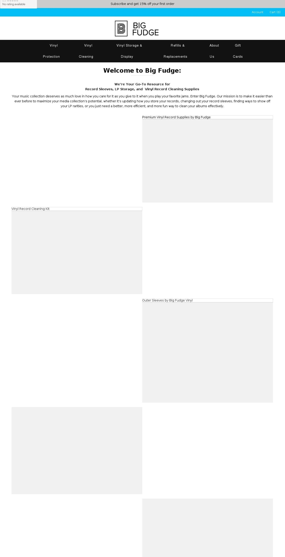 bigfudgevinyl.com — Shopify storefront screenshot