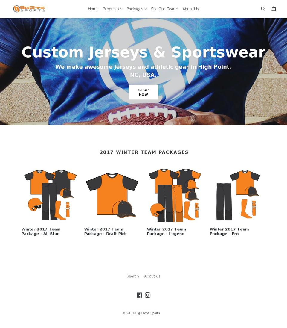 biggamesports.net shopify website screenshot