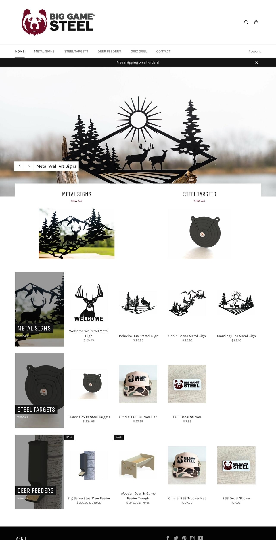 biggamesteel.com shopify website screenshot