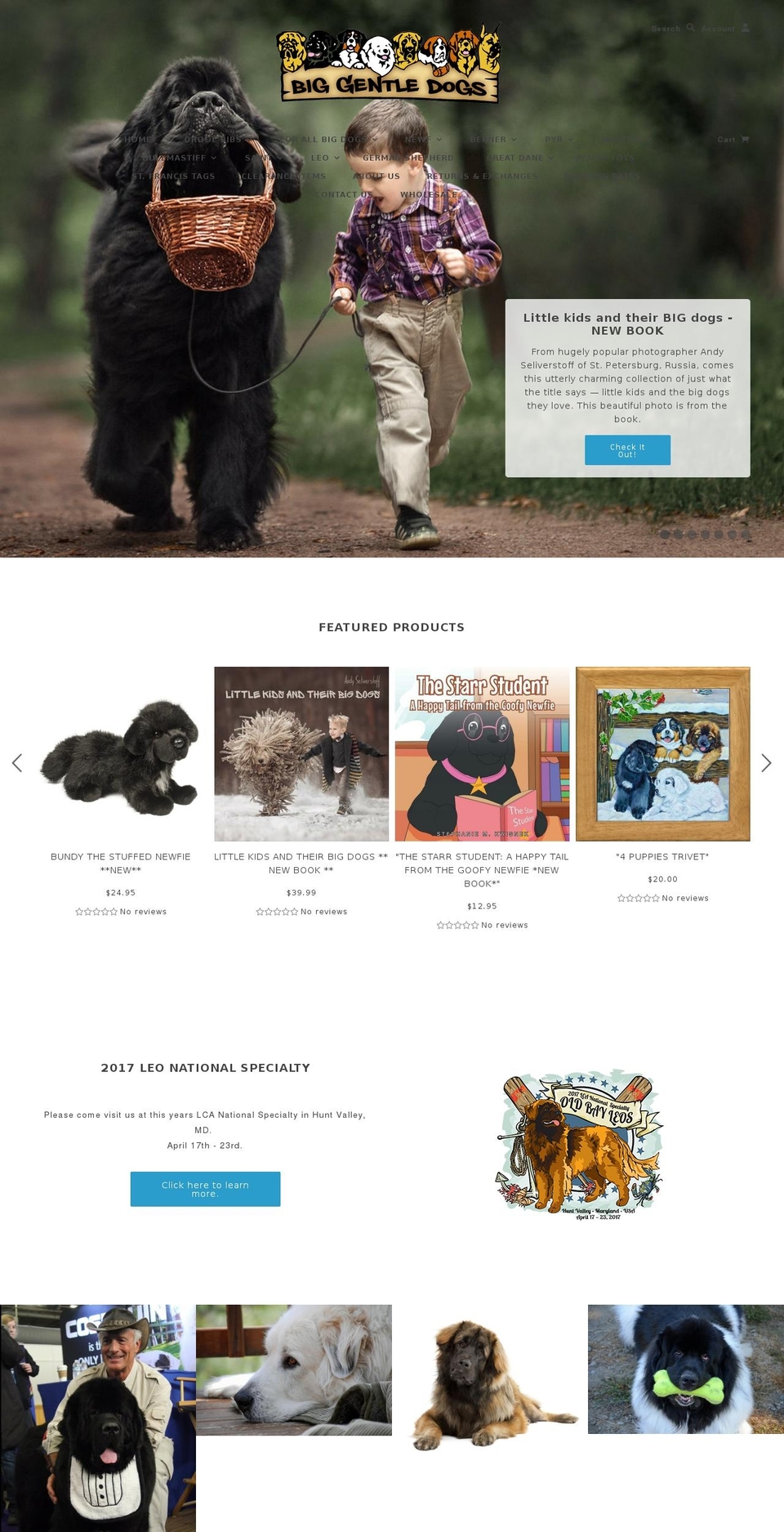Upscale Shopify theme site example biggentledogs.com