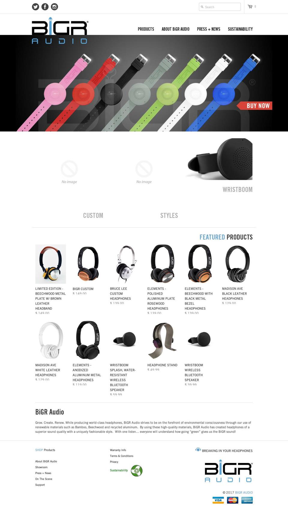 biggeraudio.com shopify website screenshot