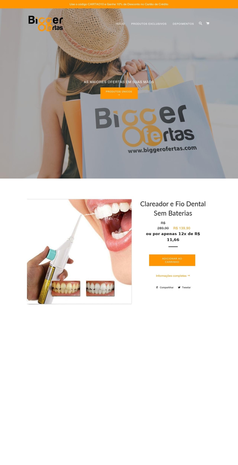 biggerofertas.com.br shopify website screenshot