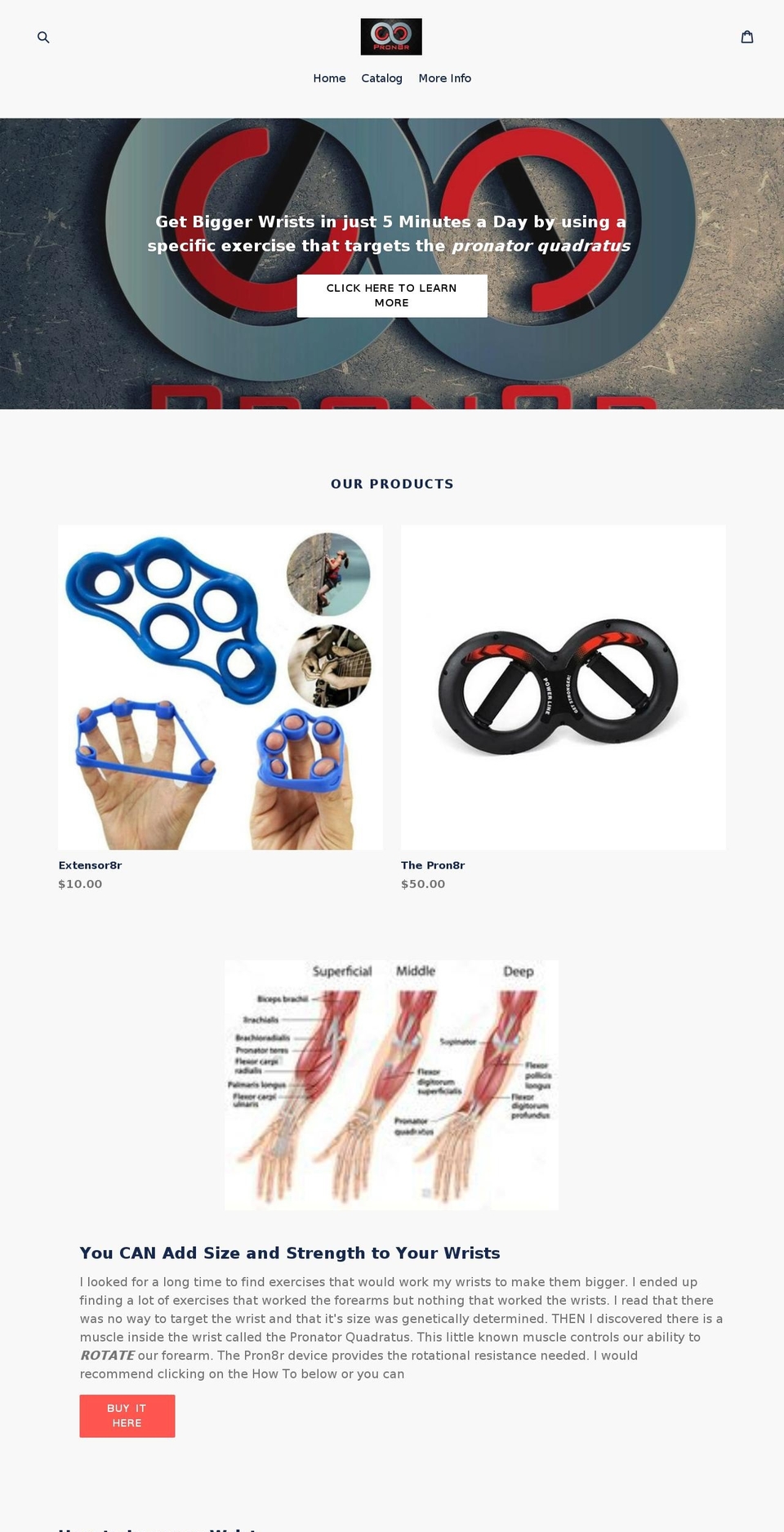 biggerstrongerwrists.com — Shopify storefront screenshot