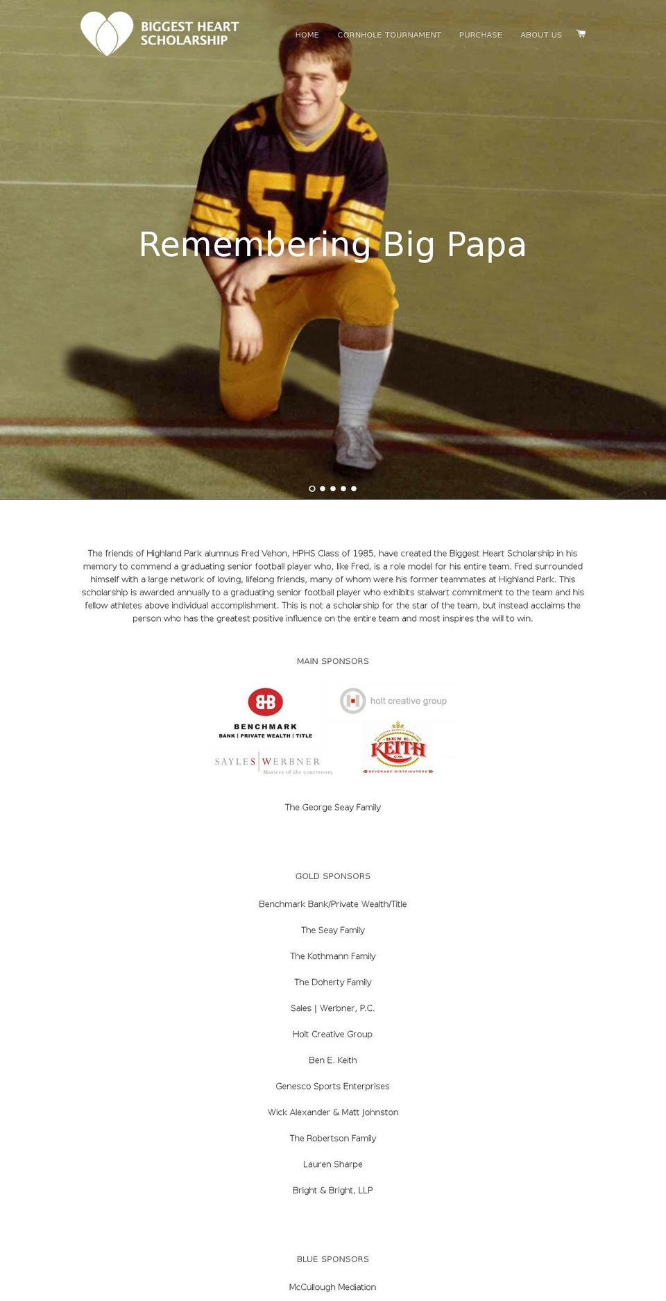 biggestheartscholarship.com shopify website screenshot