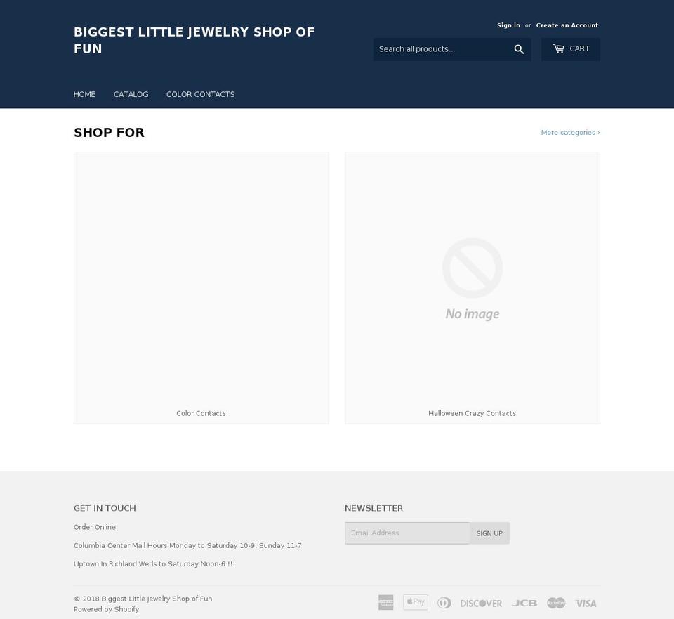 biggestlittleshopoffun.com — Shopify storefront screenshot