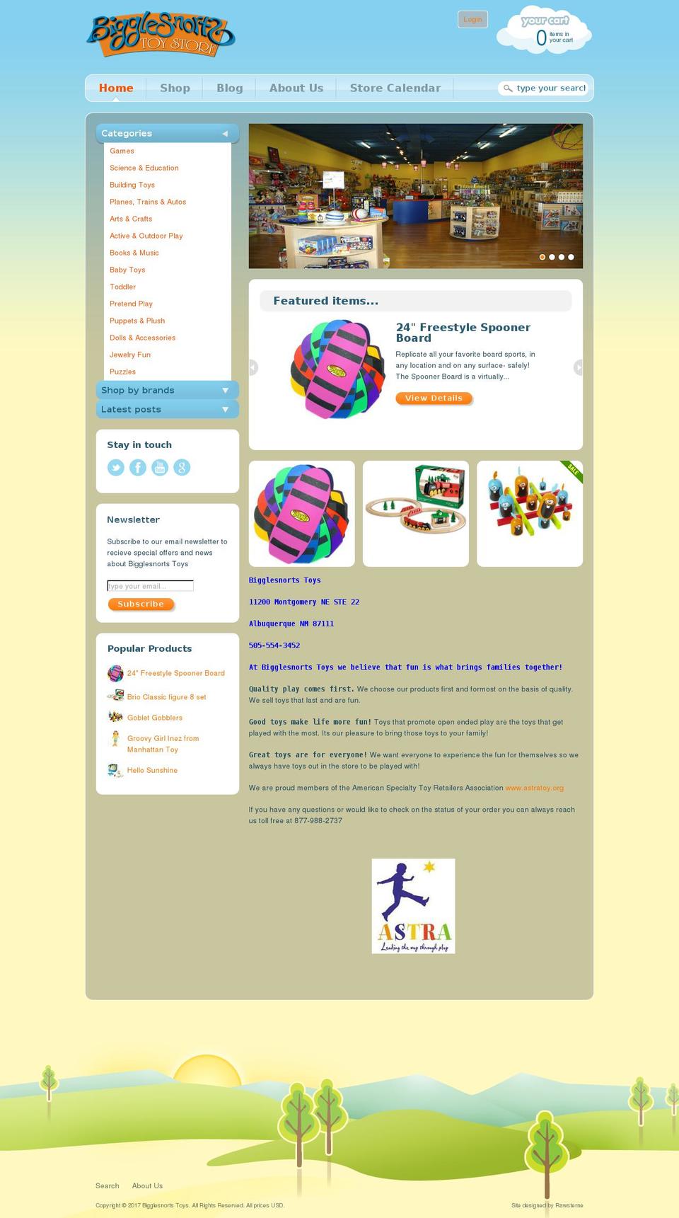 bigglesnort.com shopify website screenshot