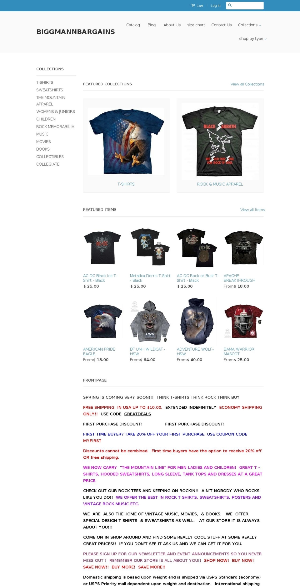 biggmannbargains.com shopify website screenshot