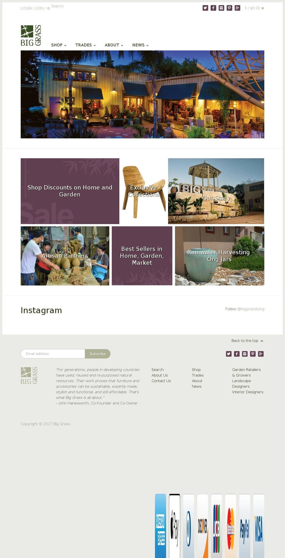 biggrassbamboo.com shopify website screenshot
