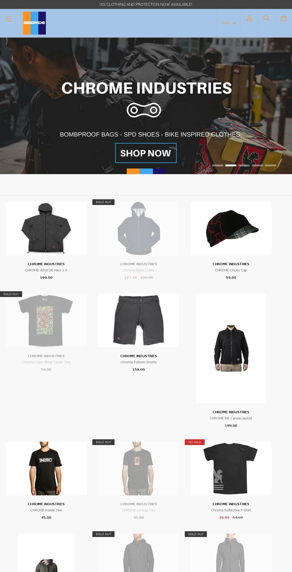 Kagami Shopify theme site example biggride.com.au