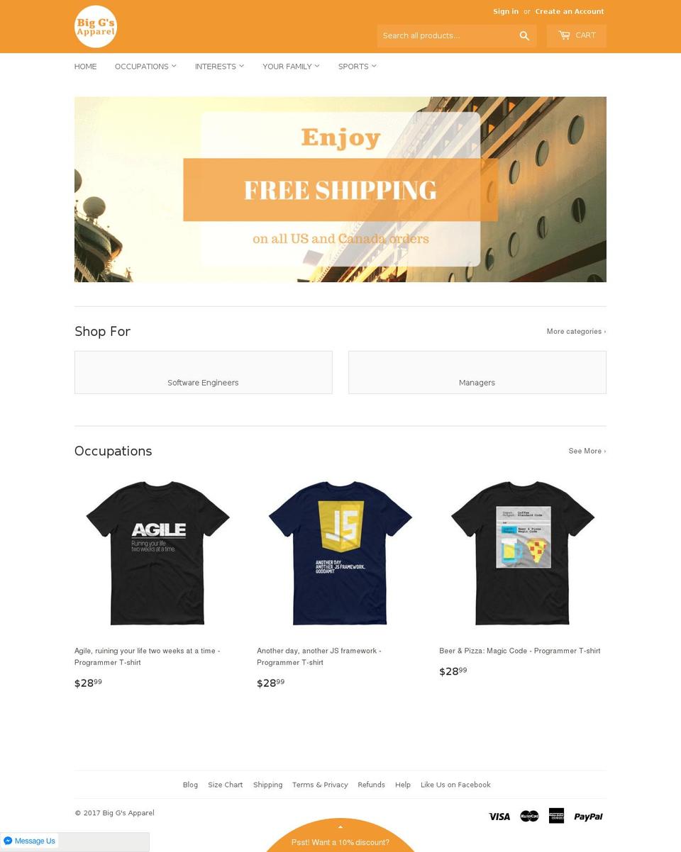 biggsapparel.com shopify website screenshot