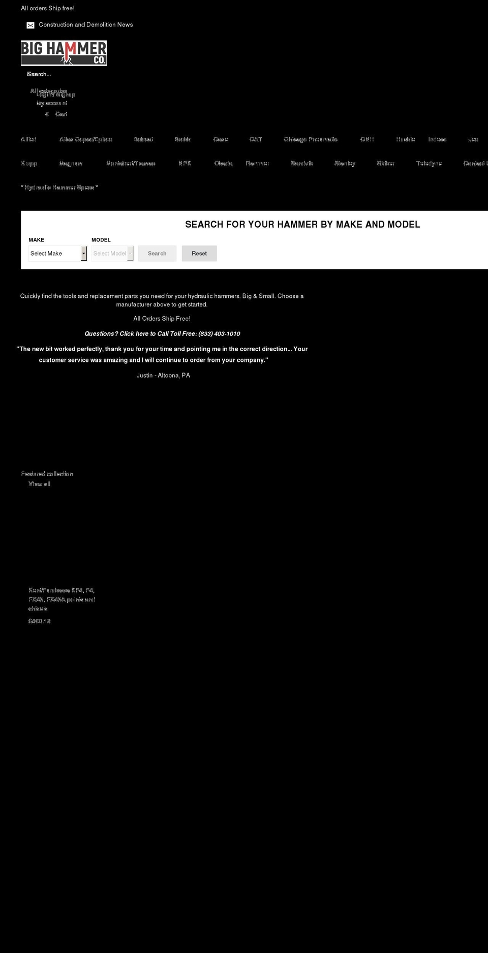 bighammerco.net shopify website screenshot