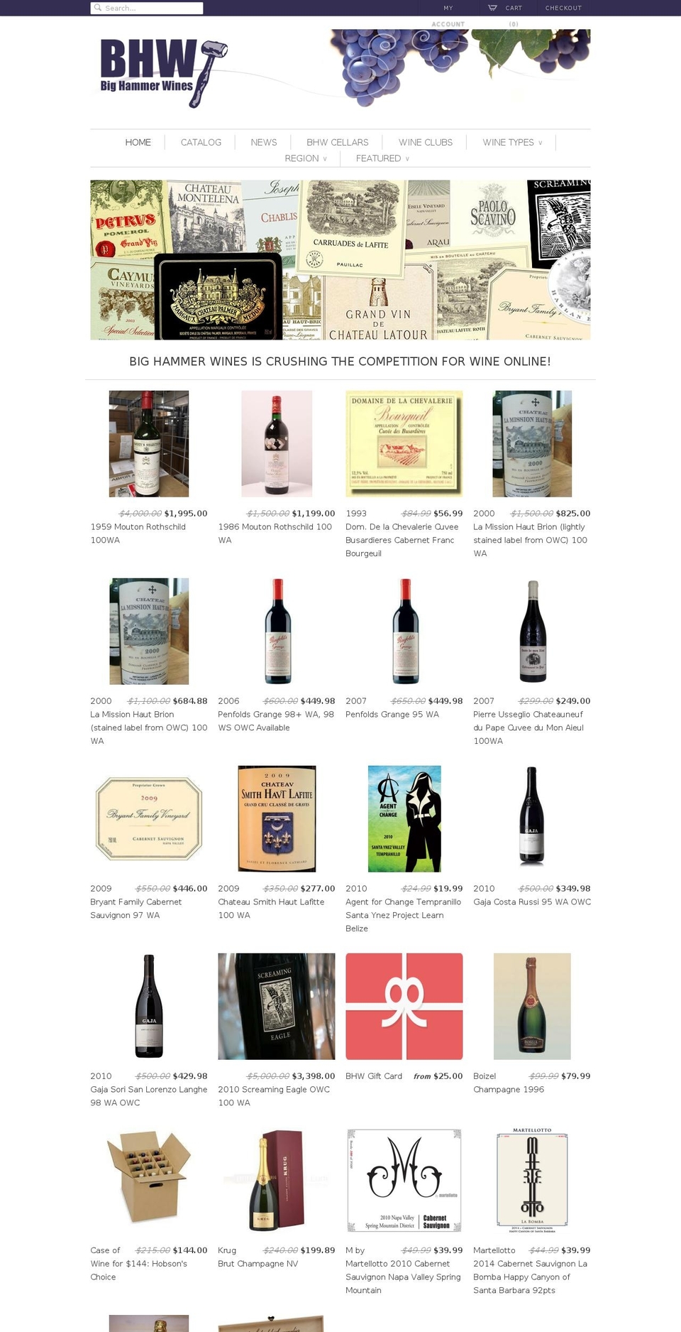 bighammerwines.com shopify website screenshot