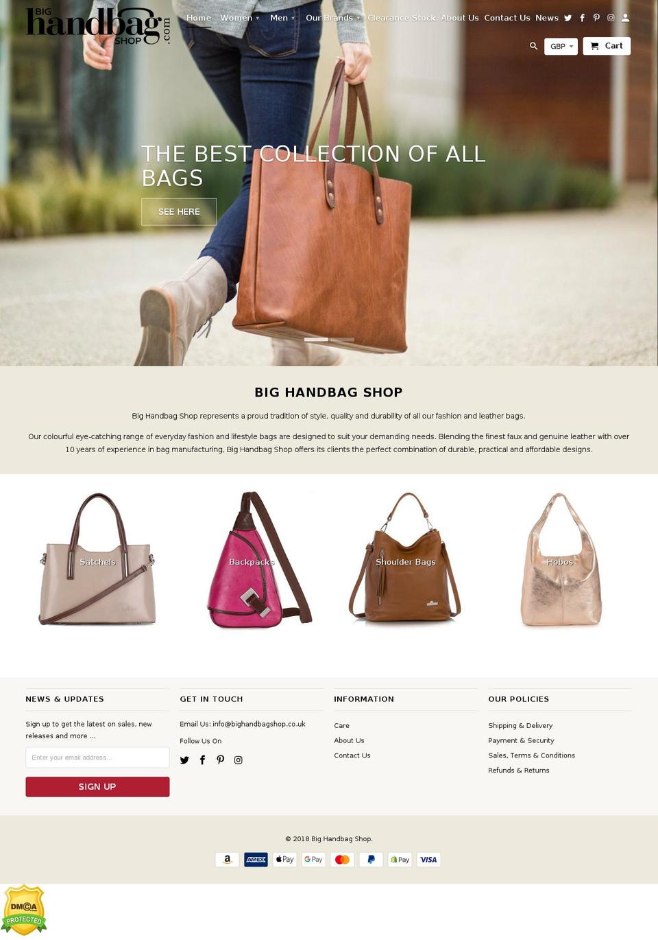bighandbagshop.com shopify website screenshot