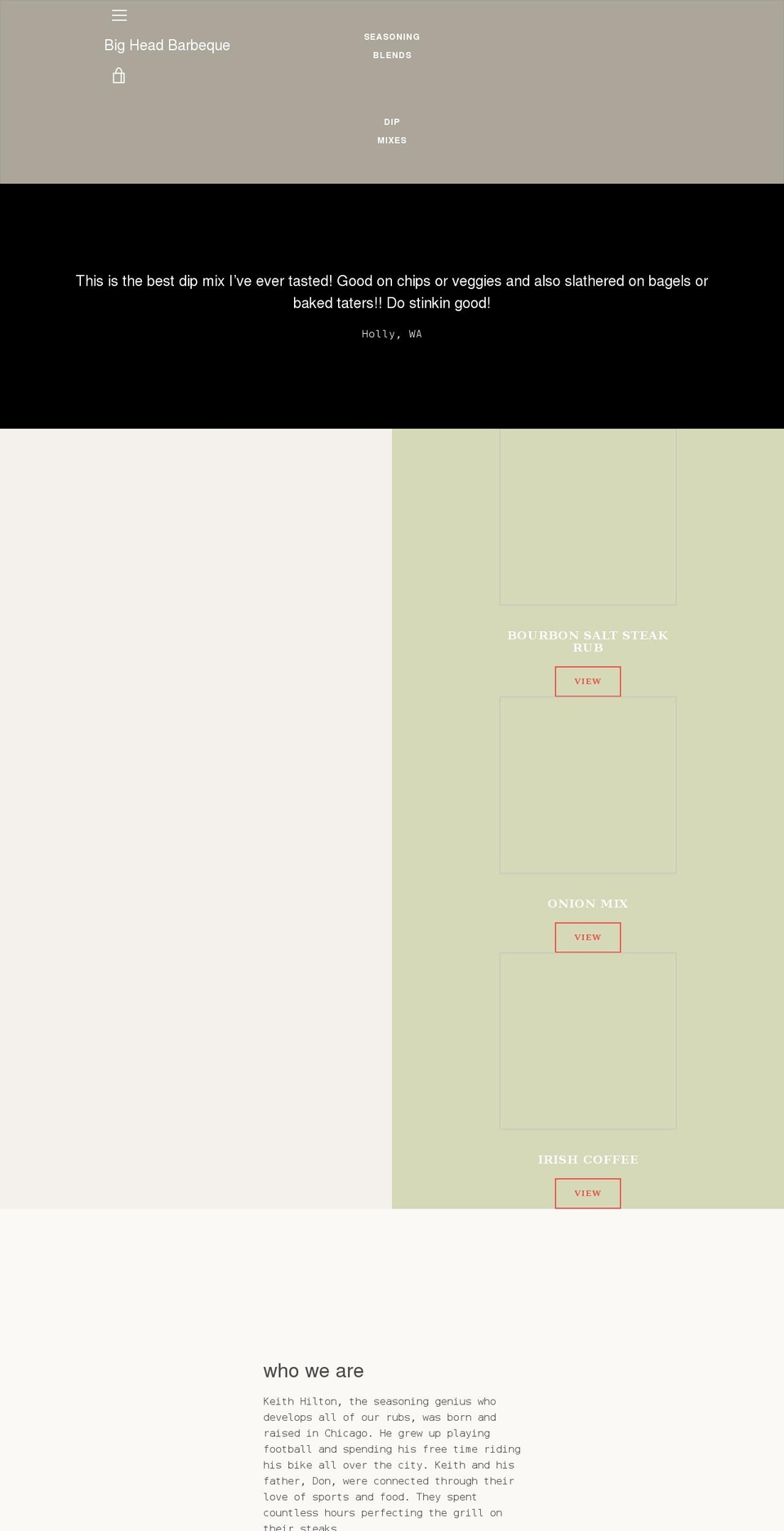 bigheadbarbeque.com shopify website screenshot