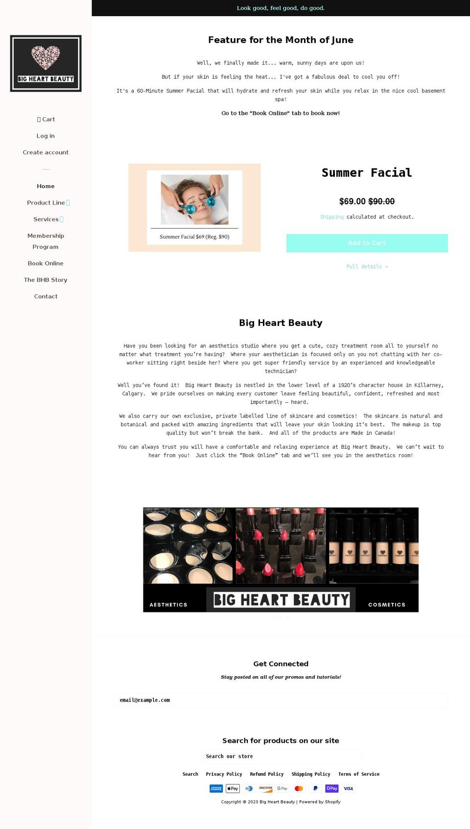 bigheartbeauty.com shopify website screenshot