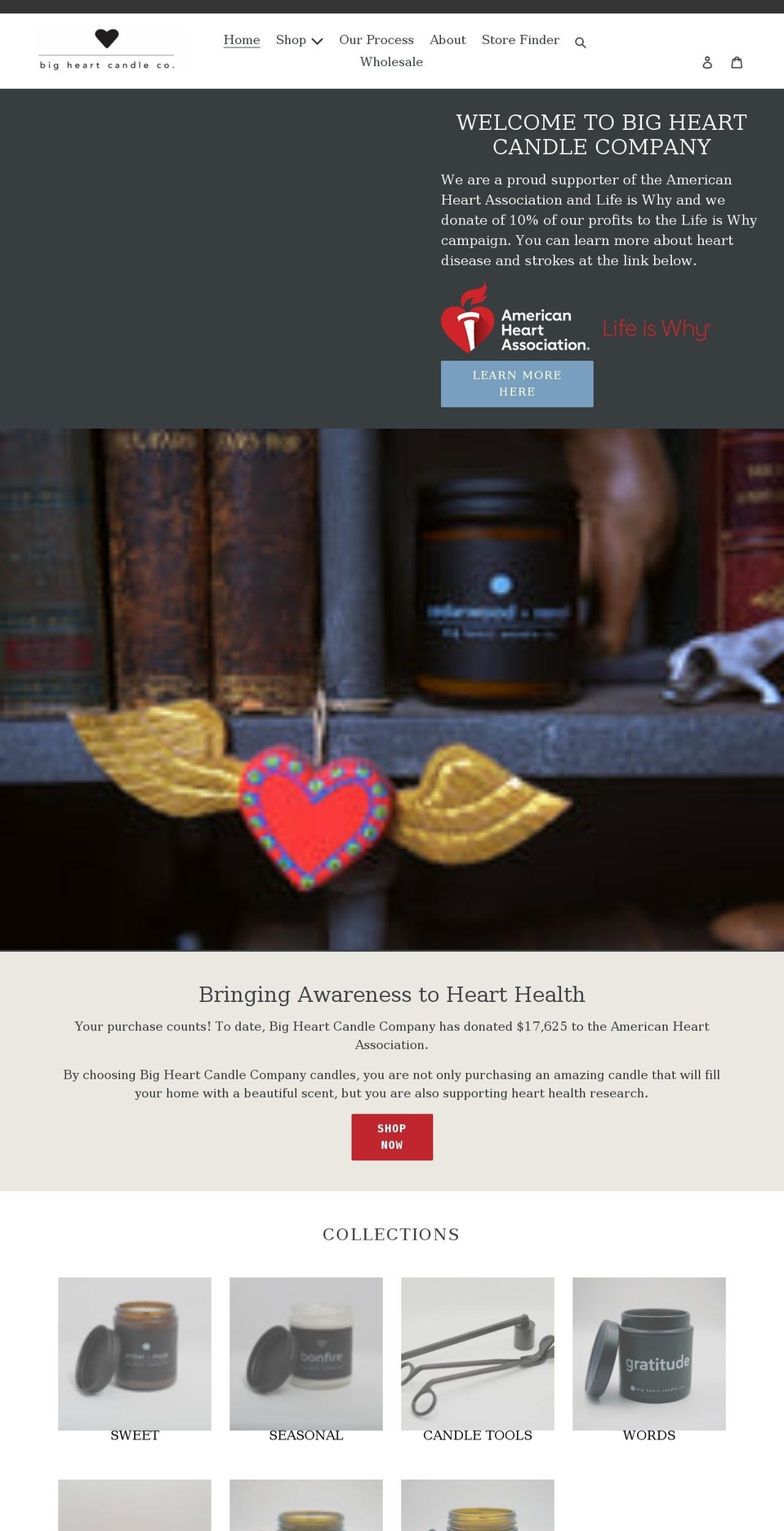 bigheartcandlecompany.com shopify website screenshot