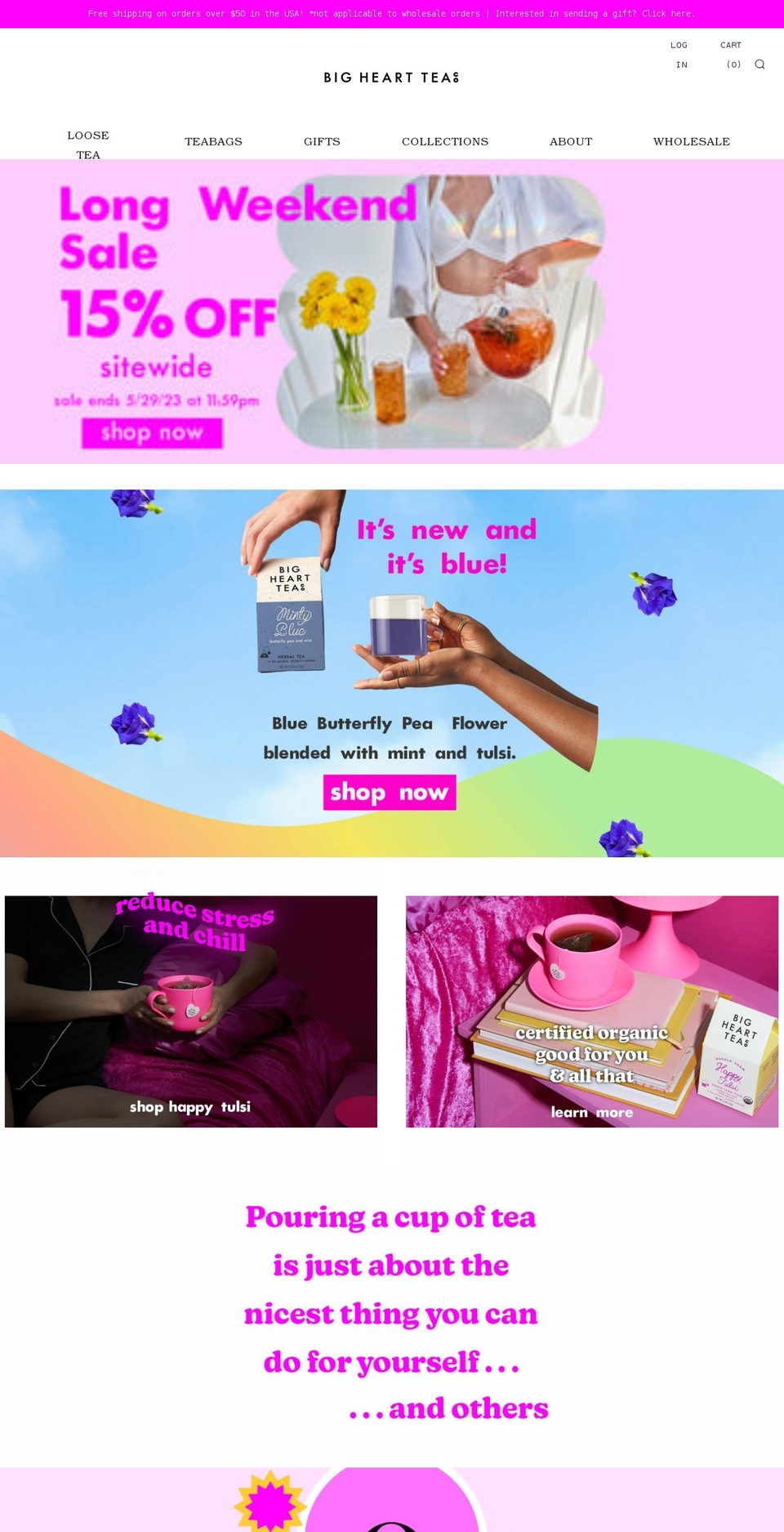 bighearttea.com shopify website screenshot