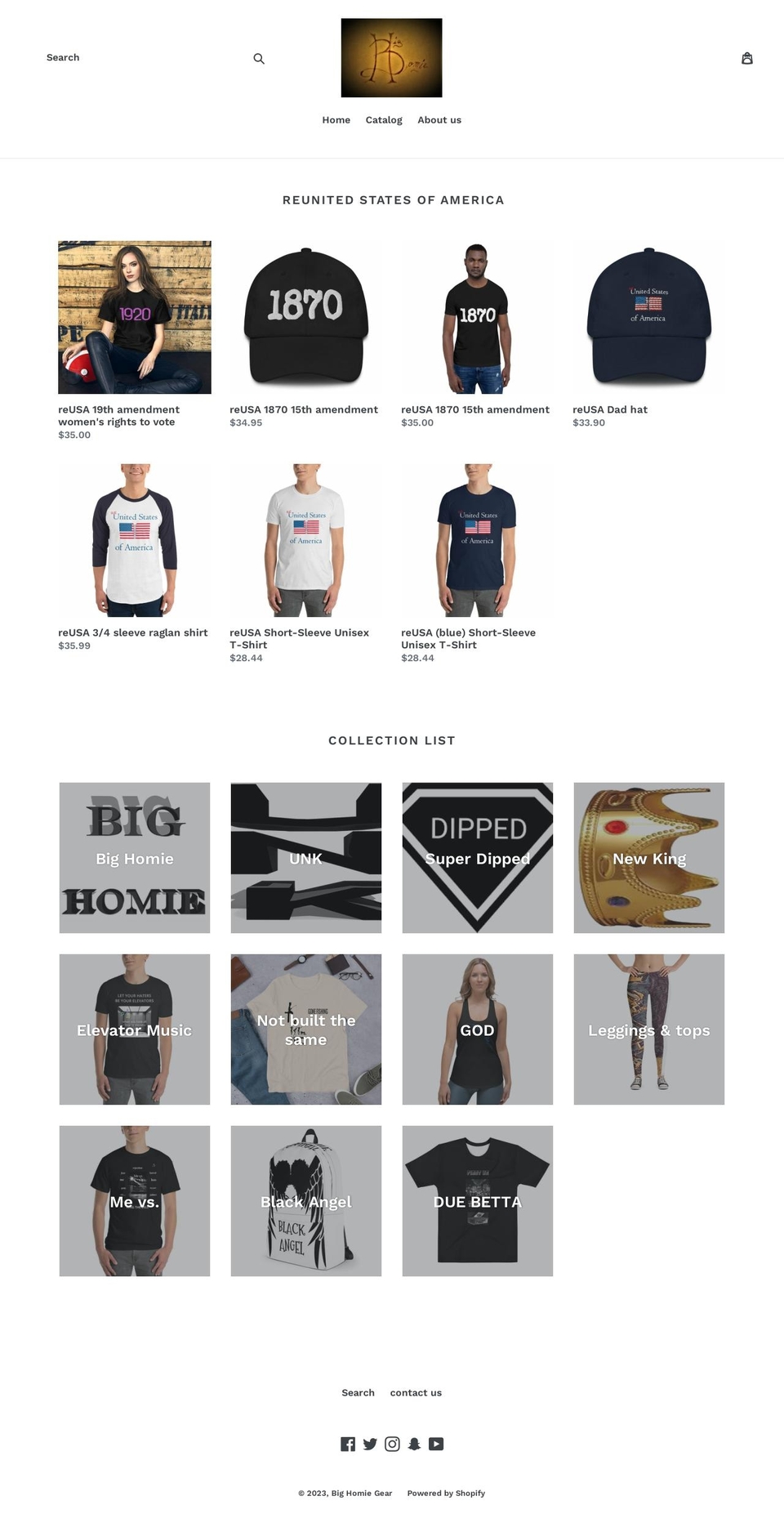 bighomiegear.com shopify website screenshot