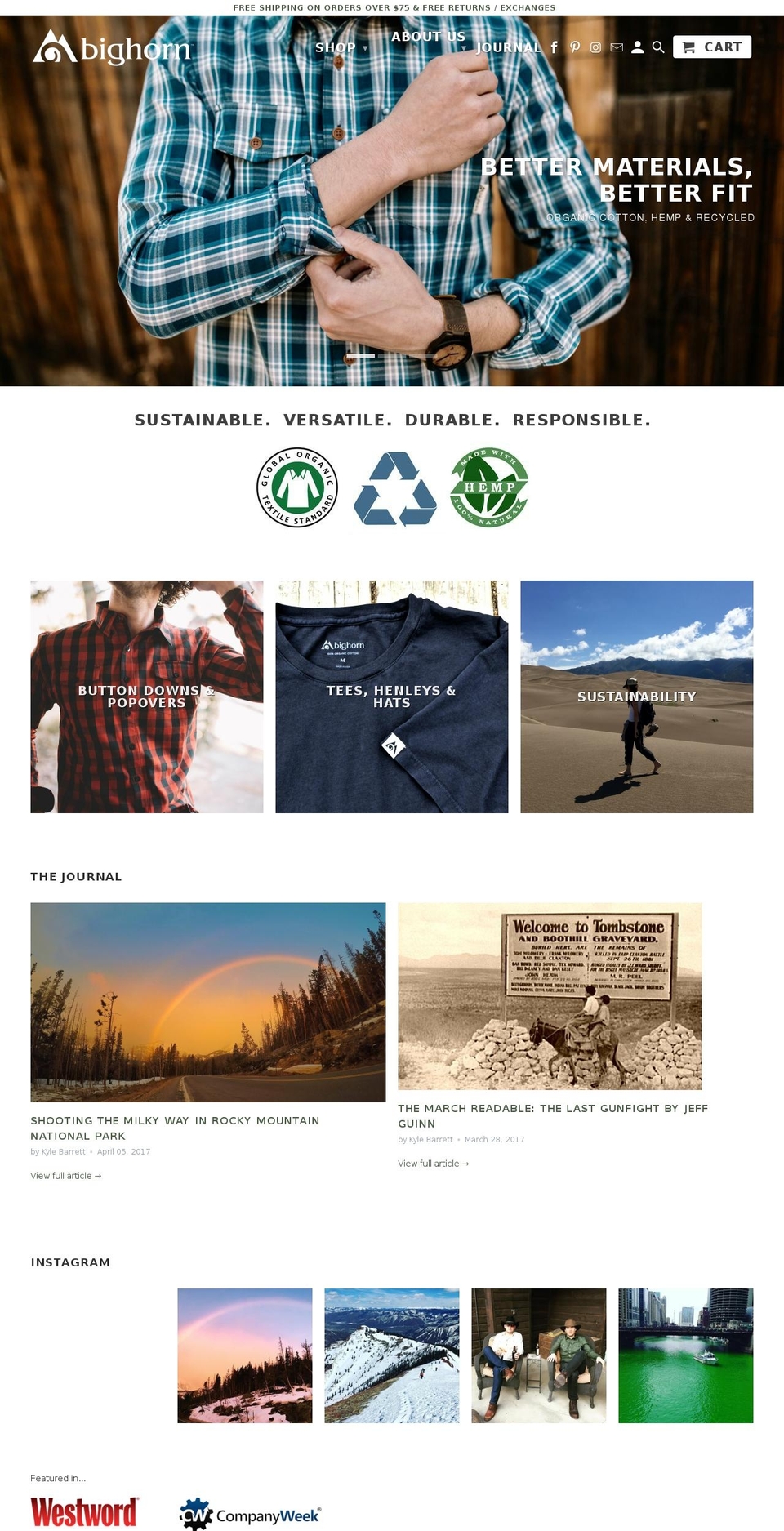 bighornshop.com shopify website screenshot