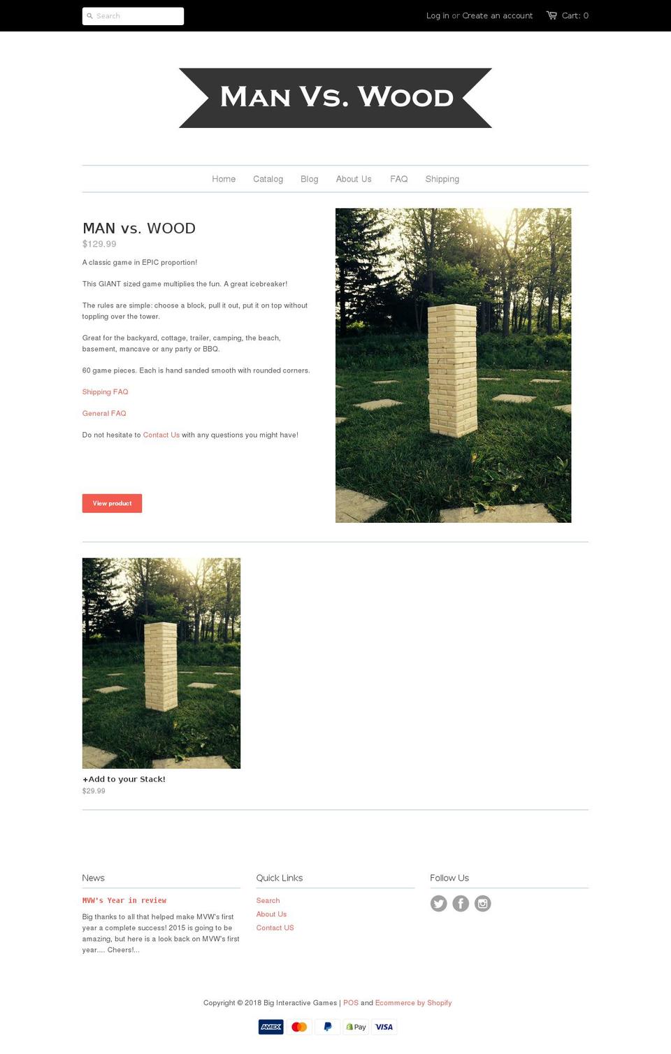 biginteractivegames.com — Shopify storefront screenshot