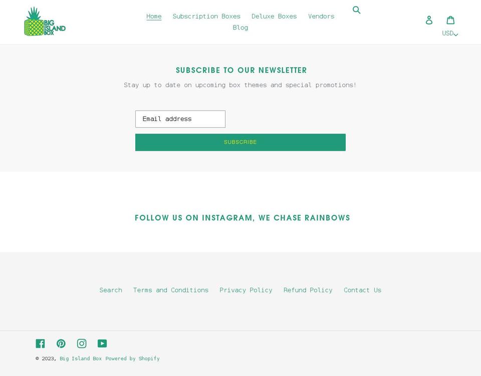 bigislandbox.com shopify website screenshot