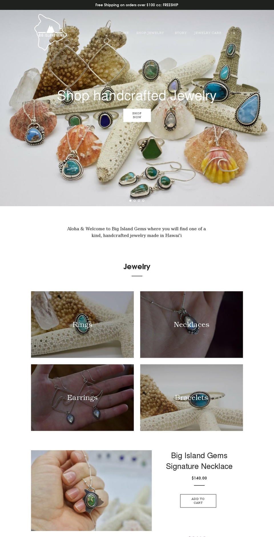 bigislandgems.com shopify website screenshot