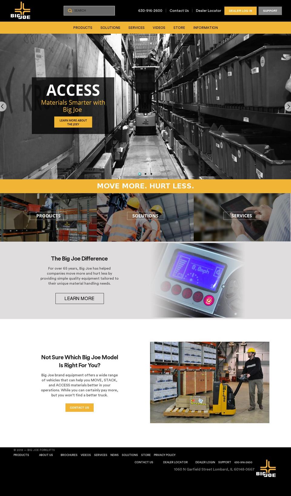 bigjoeforklifts.com shopify website screenshot