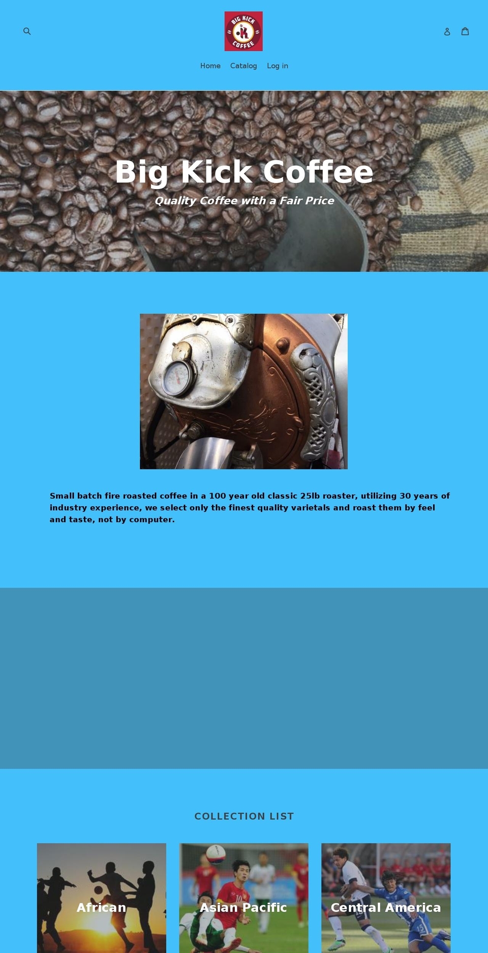 bigkickcoffee.com shopify website screenshot