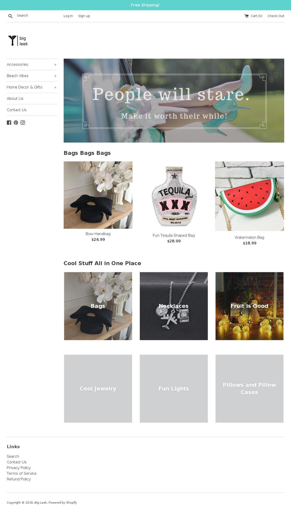 bigleek.com — Shopify storefront screenshot