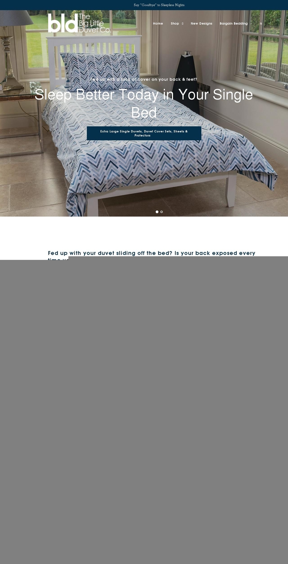 biglittleduvet.com shopify website screenshot