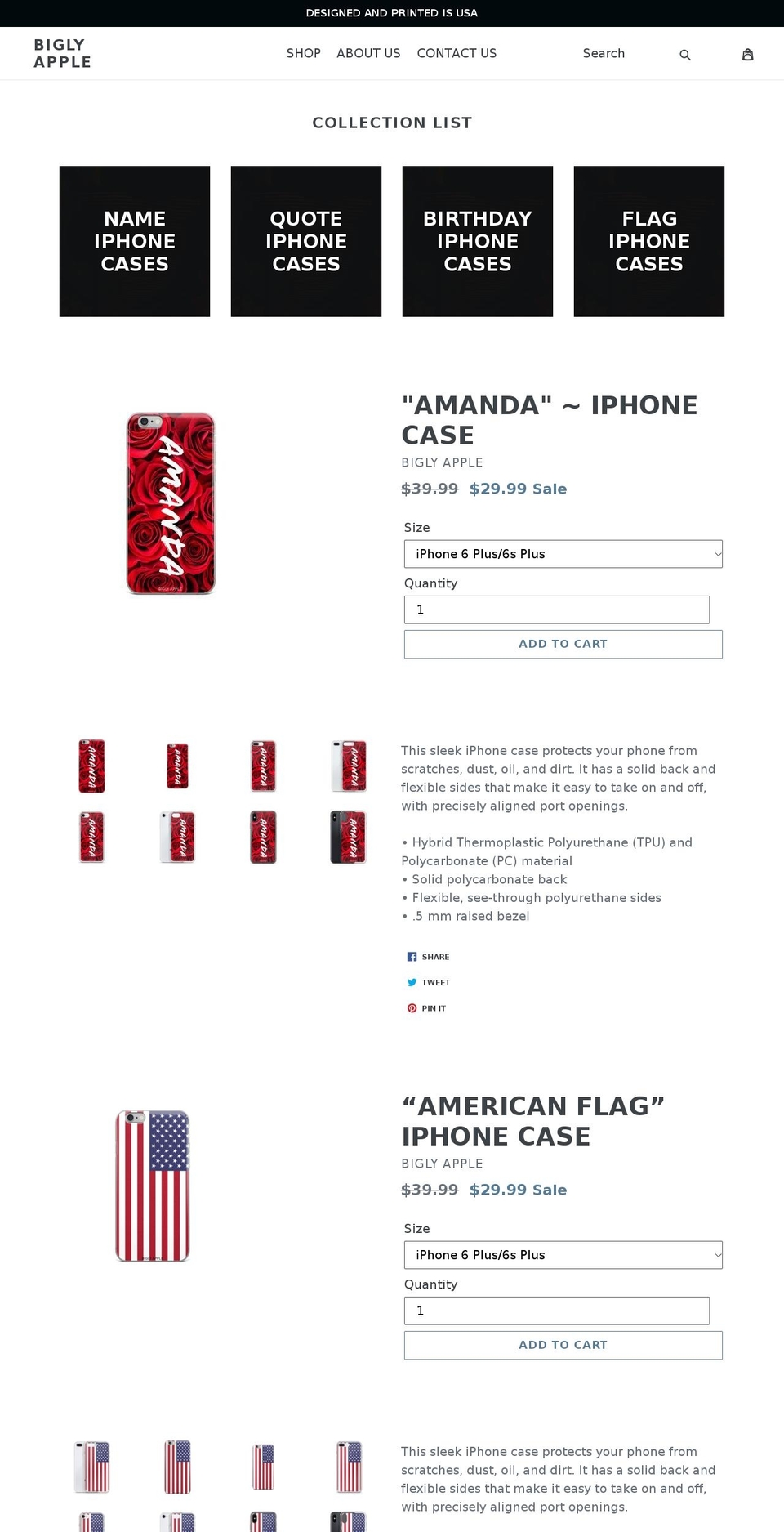 biglyapple.com — Shopify storefront screenshot