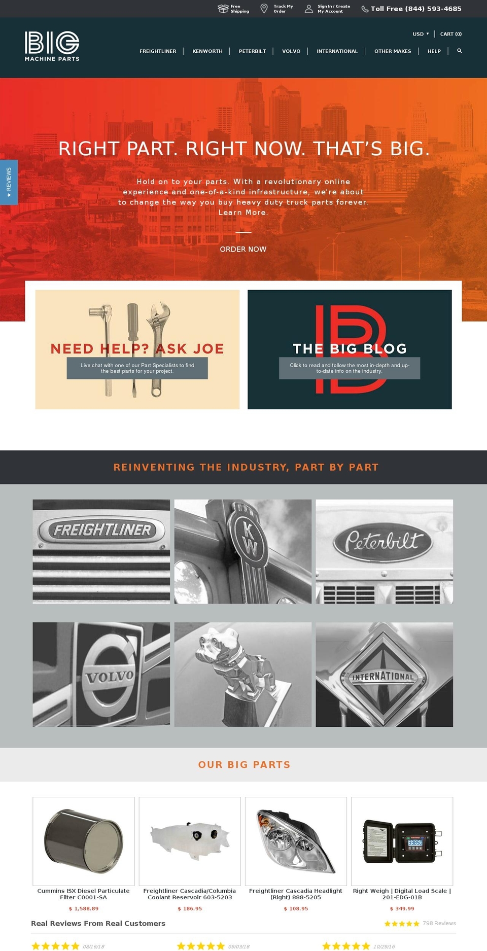 BIG Machine Parts Shopify theme site example bigmachineparts.net