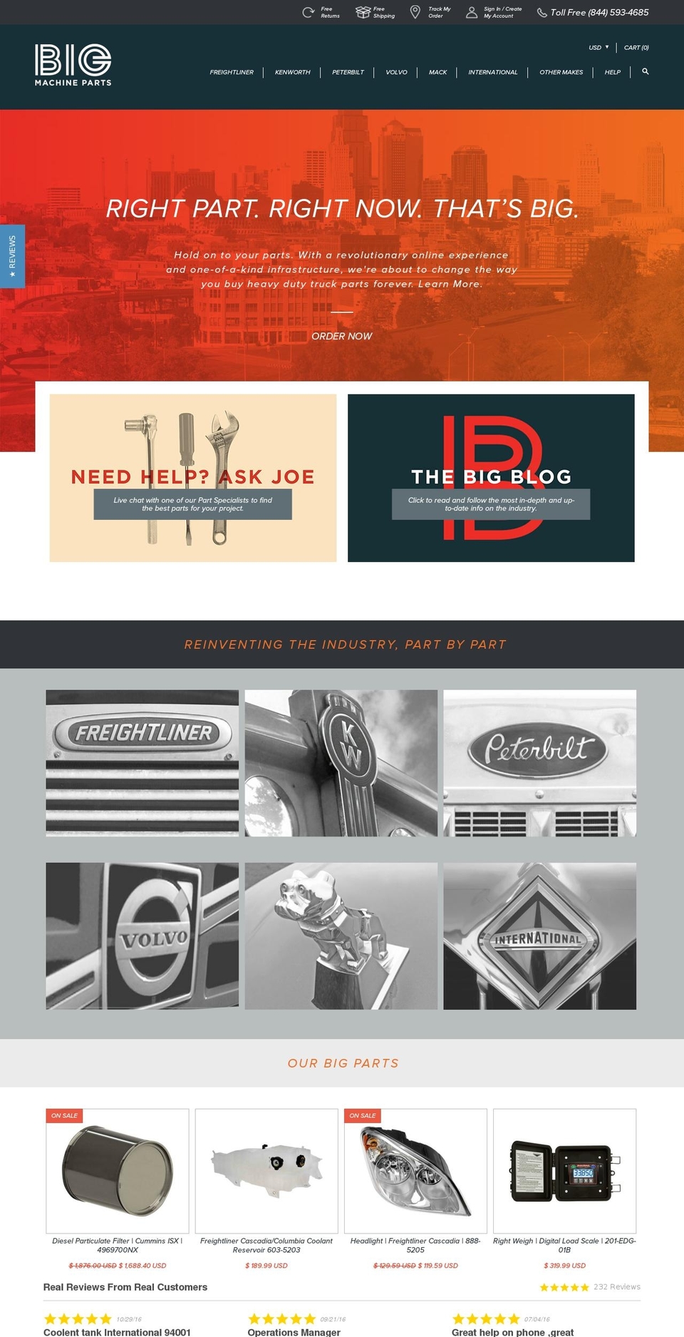 BIG Machine Parts Shopify theme site example bigmachineparts.org