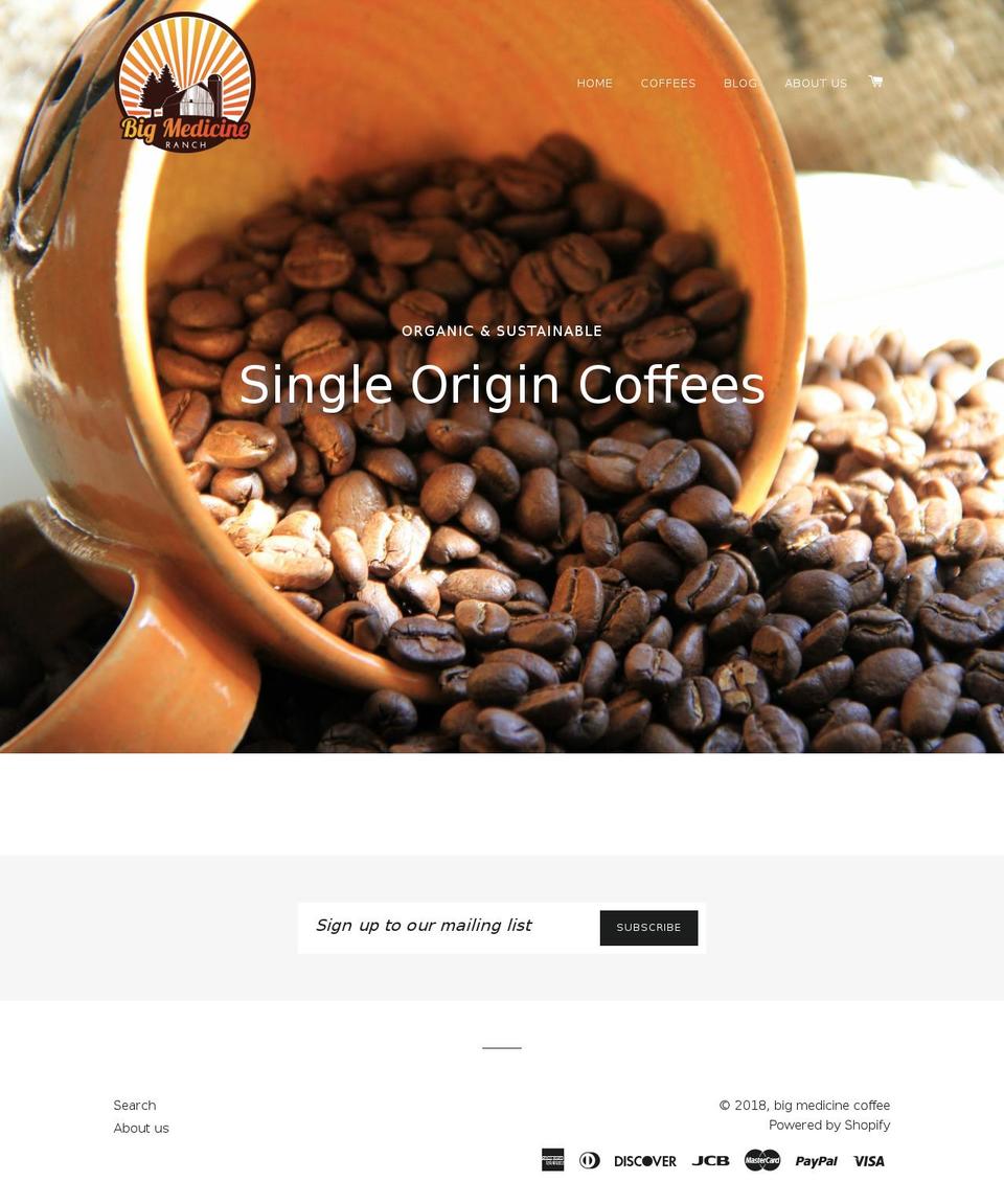 bigmedicinecoffee.com shopify website screenshot
