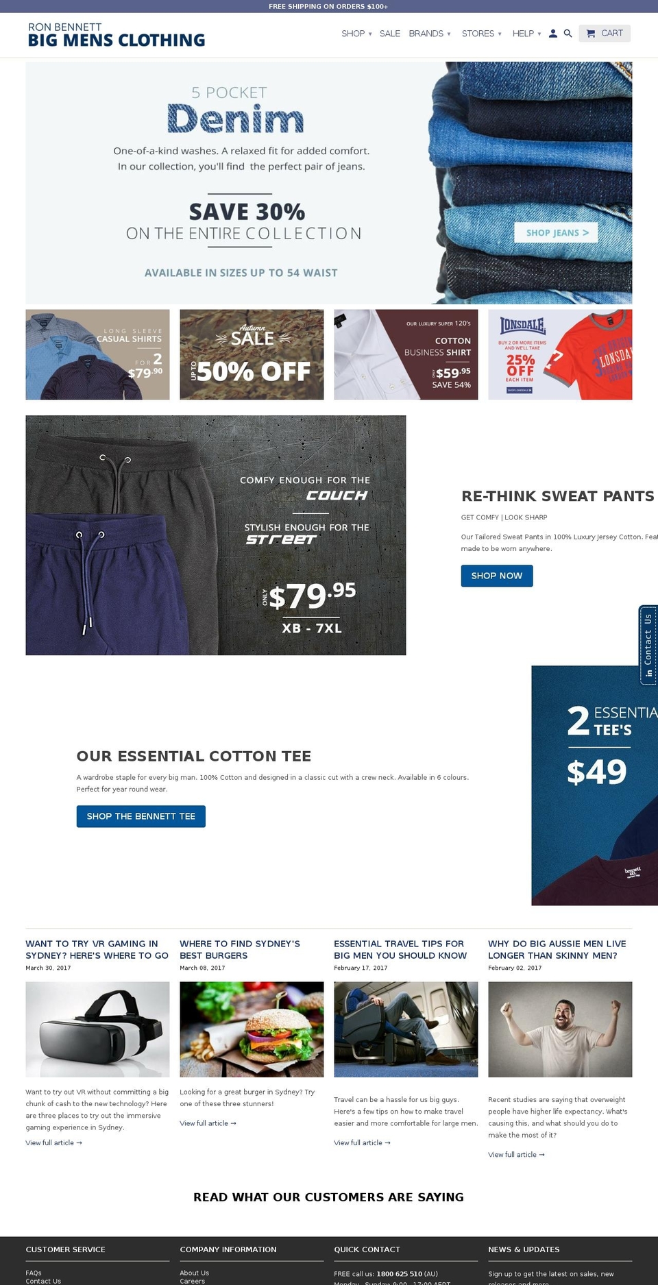 bigmensclothing.com.au shopify website screenshot