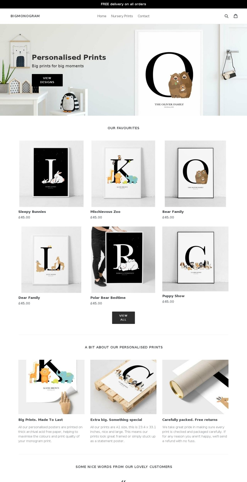 bigmonogram.com — Shopify storefront screenshot