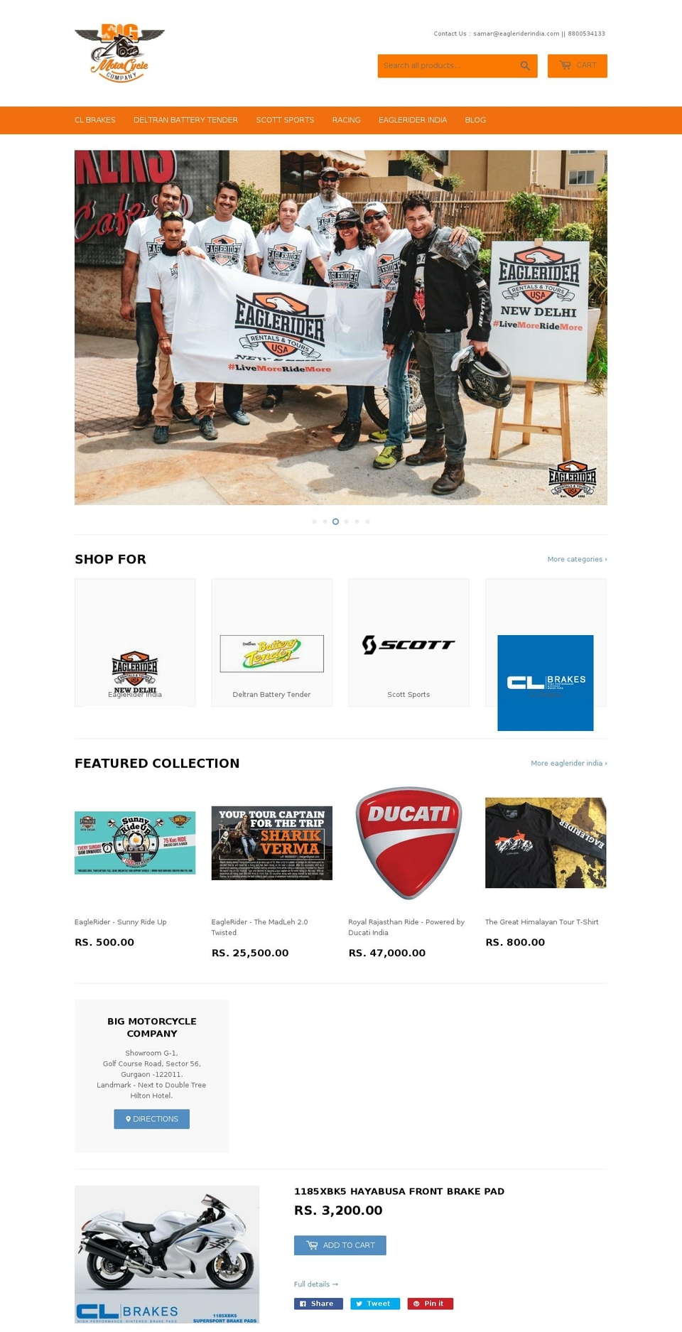 bigmotorcyclecompany.com shopify website screenshot