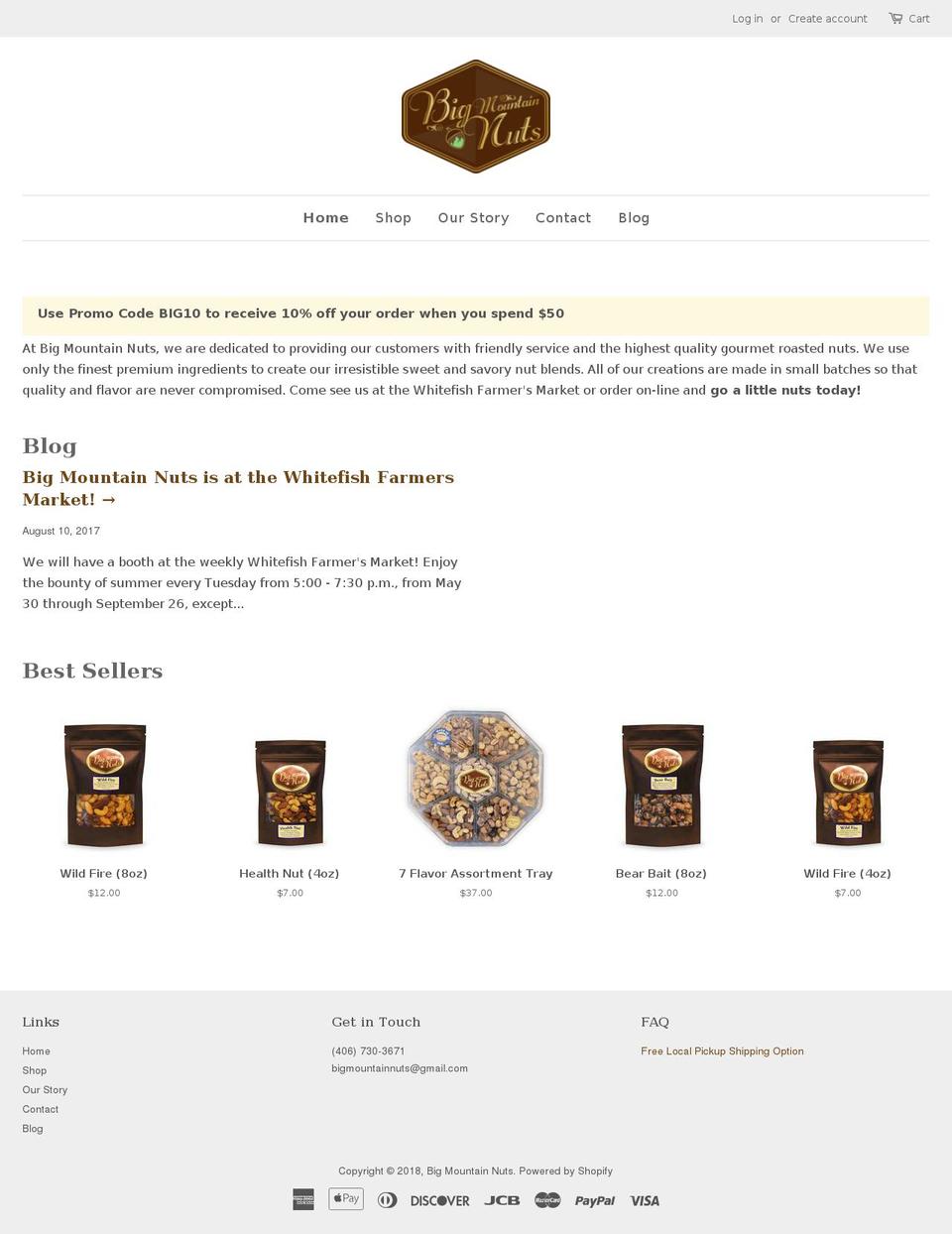 bigmountainnuts.com shopify website screenshot