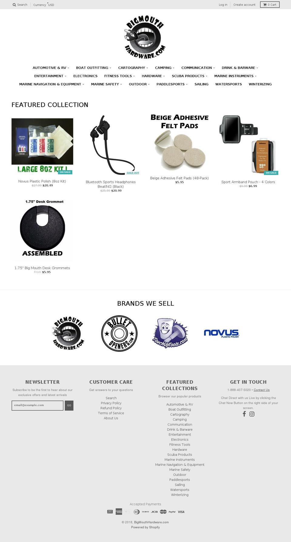 bigmouthhardware.com shopify website screenshot