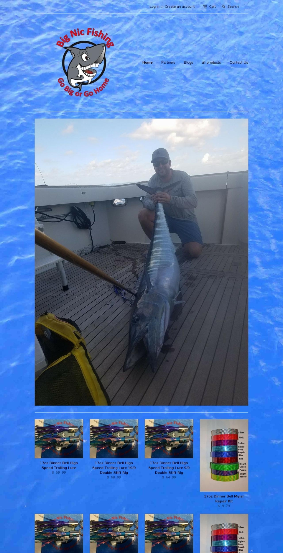 bignicfishing.com shopify website screenshot