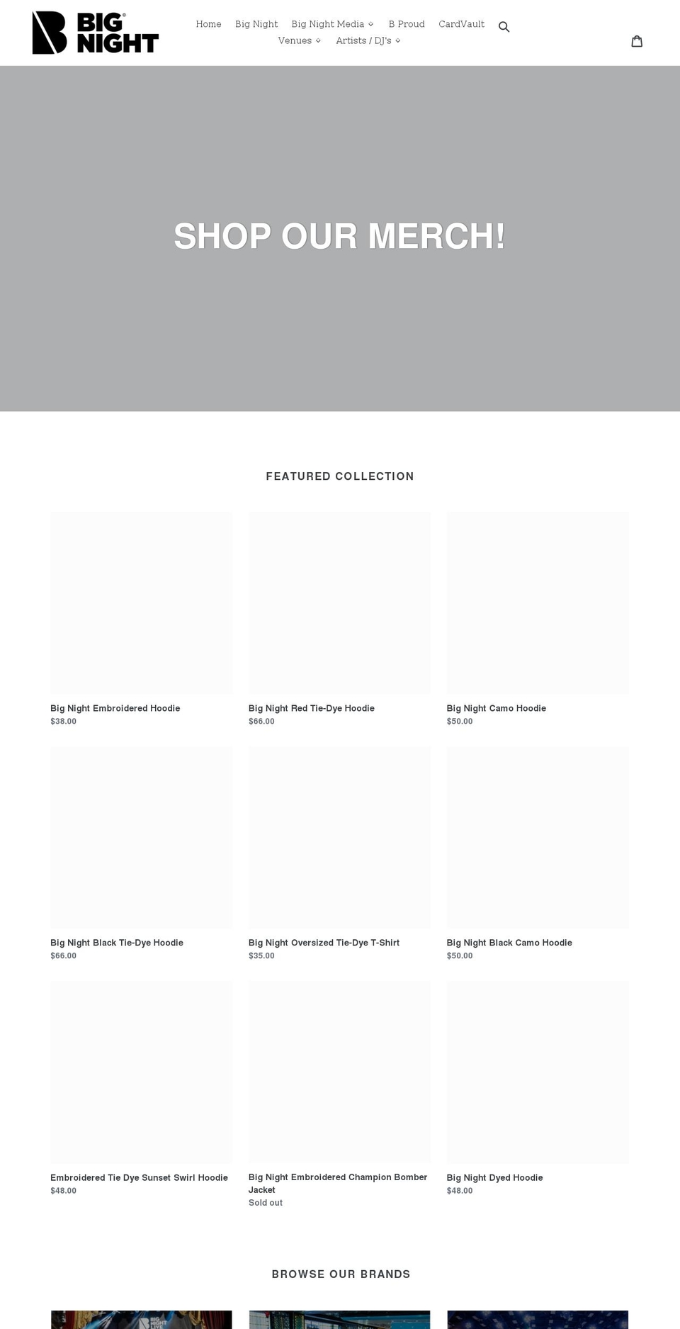bignightshop.com shopify website screenshot