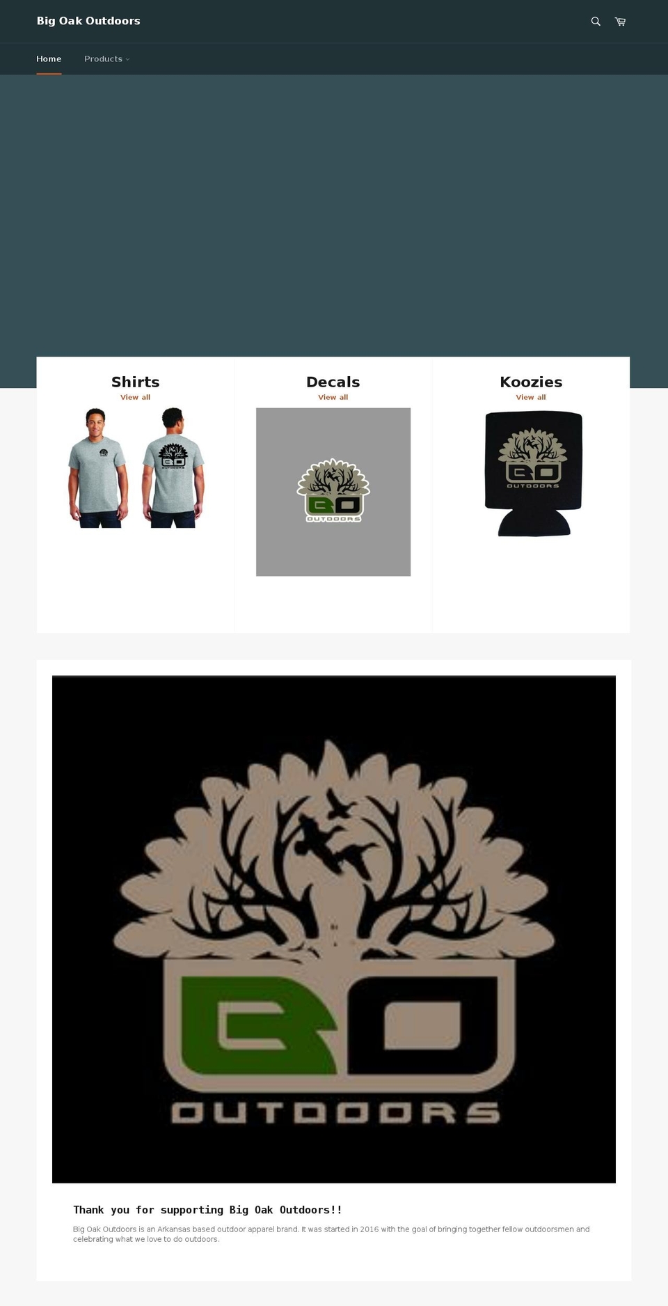 bigoakoutdoors.com — Shopify storefront screenshot