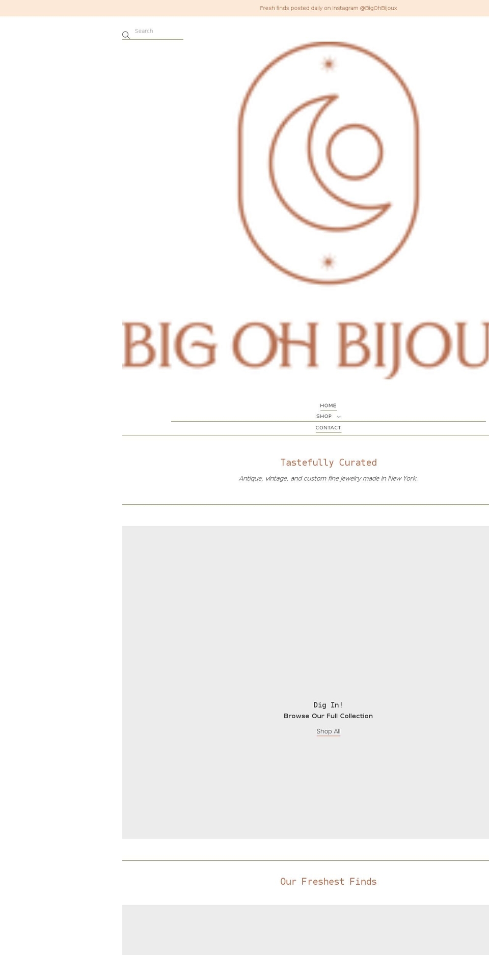 bigohbijoux.com shopify website screenshot
