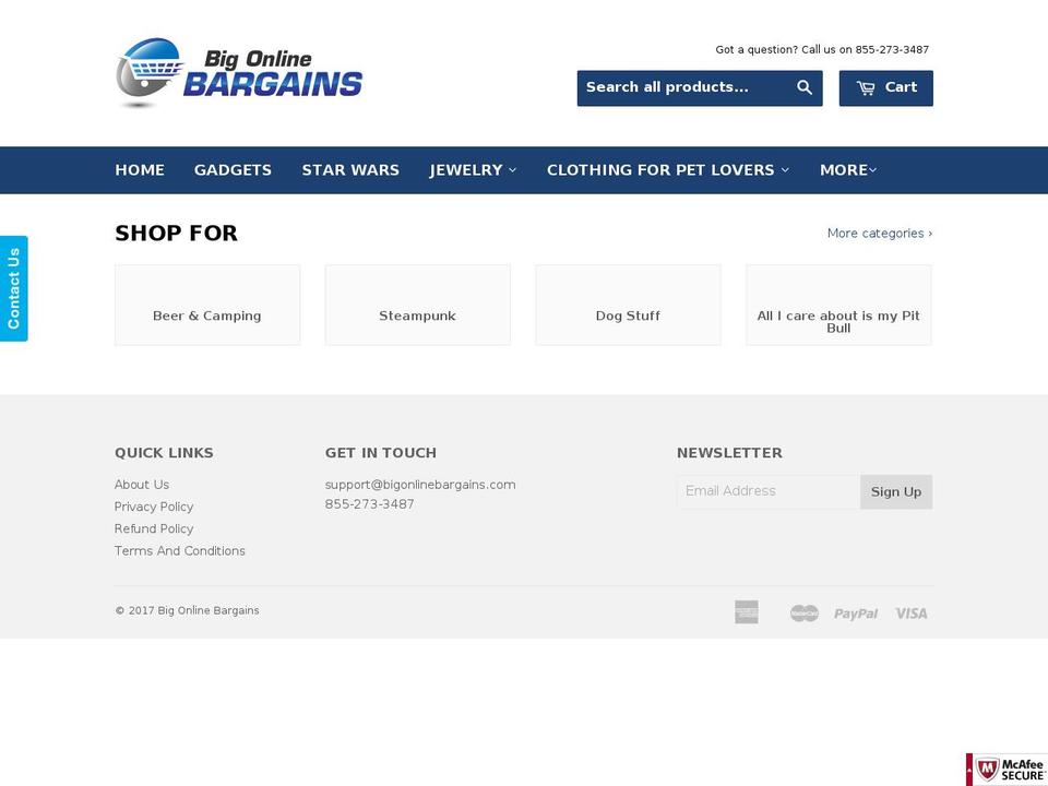 bigonlinebargains.com shopify website screenshot