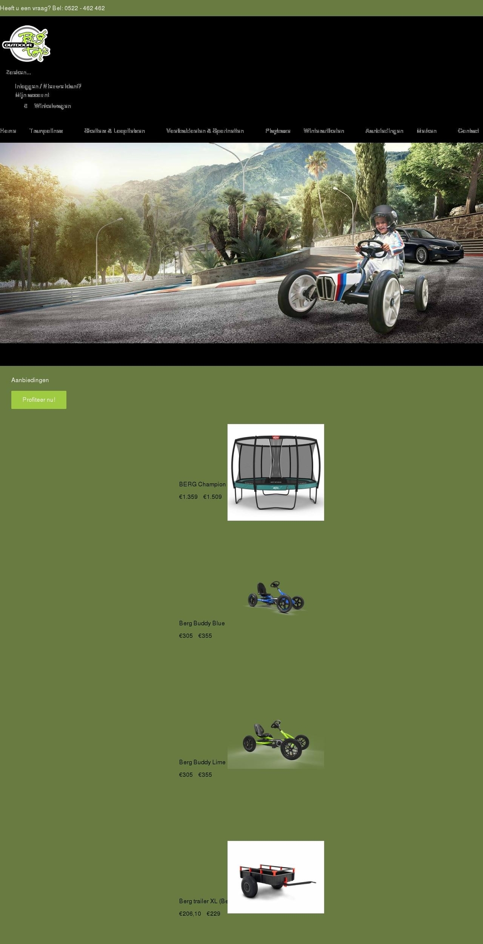 bigoutdoortoys.nl shopify website screenshot