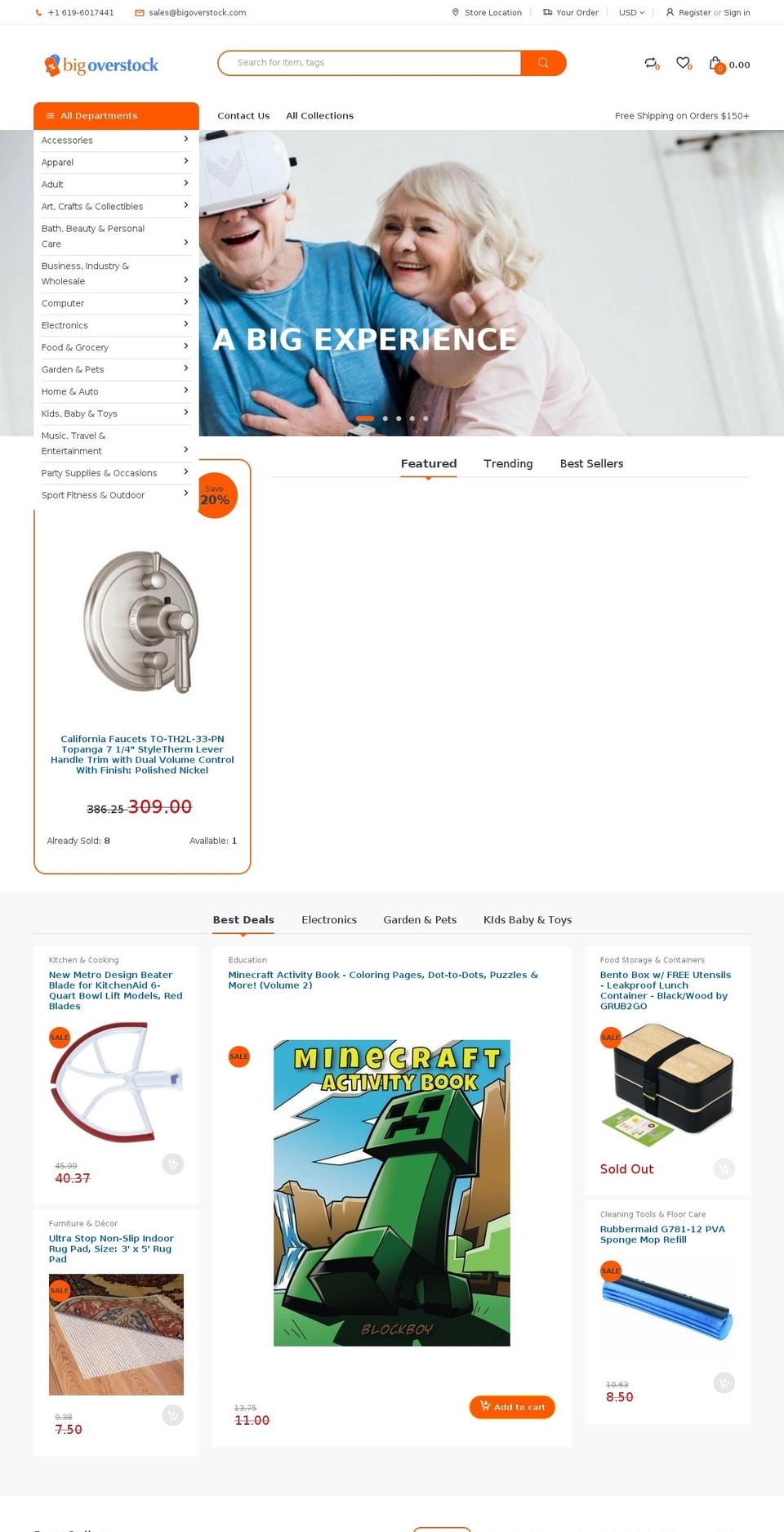 ELECTRO - GADGETS \u0026 DIGITAL RESPONSIVE SHOPIFY TH Shopify theme site example bigoverstock.com