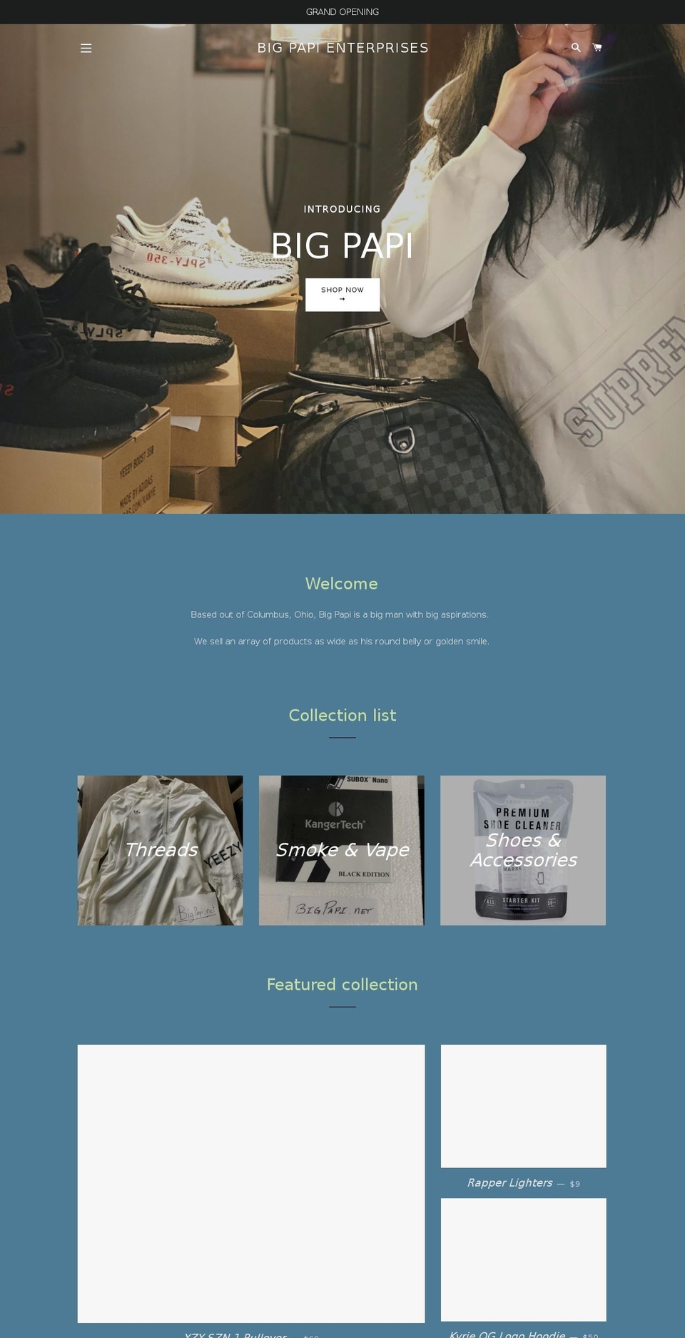 bigpapi.net shopify website screenshot