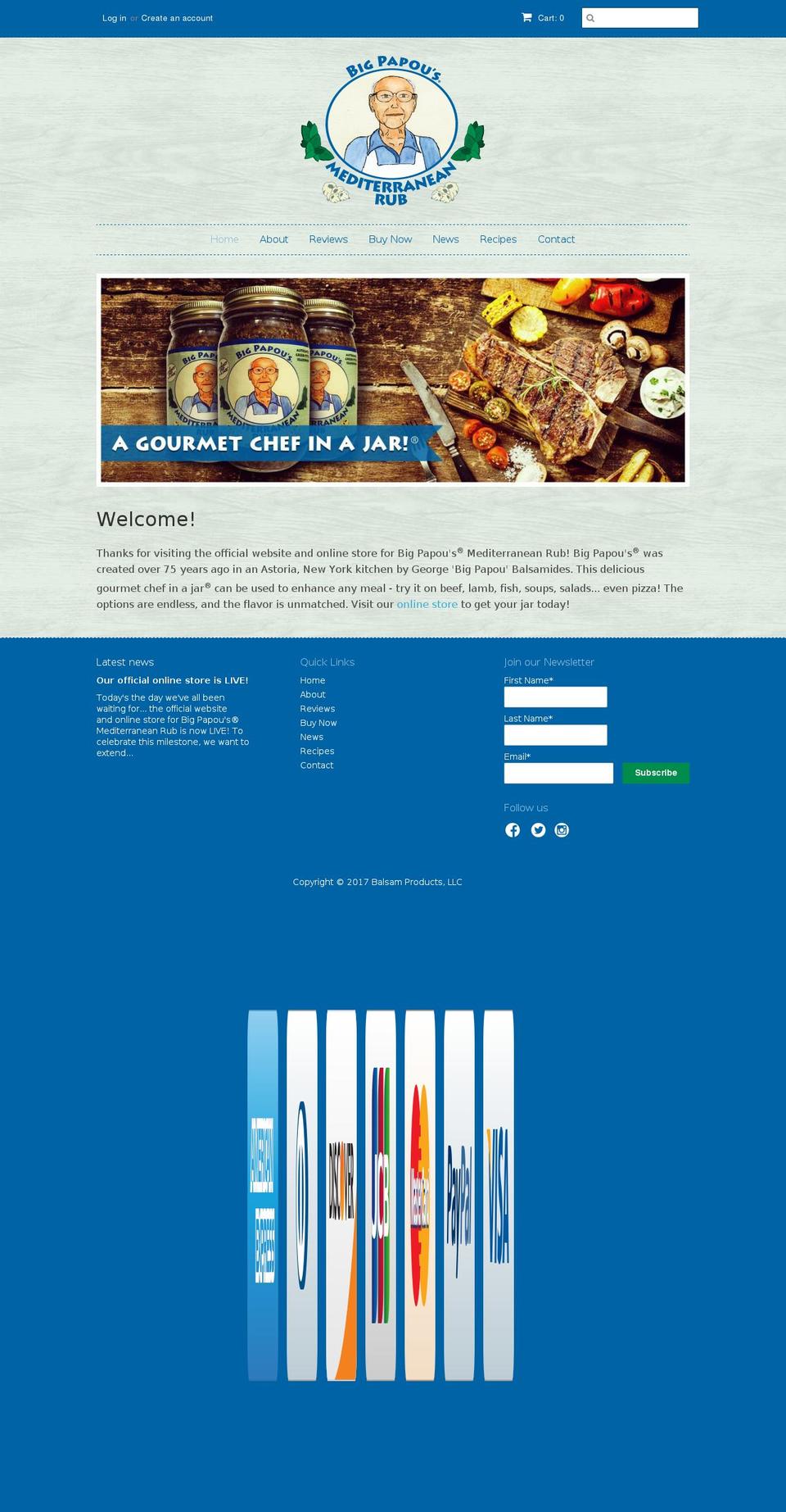 Big Papou's Theme Shopify theme site example bigpapousmediterraneanrub.com