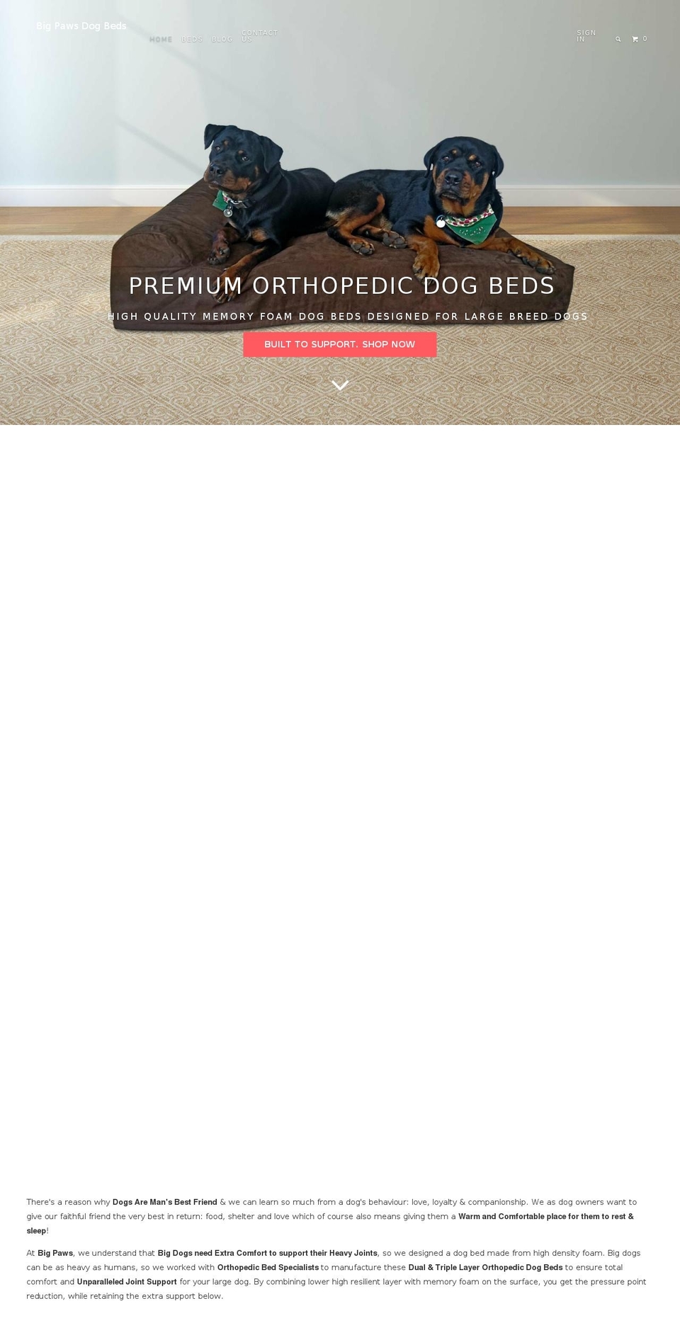 bigpawsbeds.com — Shopify storefront screenshot